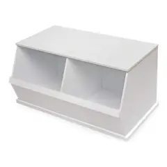Badger Basket 2 Bin Stackable Storage Cubby White