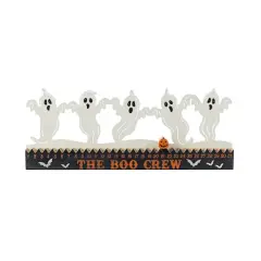 Glitzhome&reg; 18"L Halloween Wooden & Metal White Ghost Silhouette Countdown Table Sign