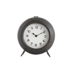 Hello Honey&reg; 9'' Black Metal Mantel Clock