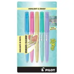 Pilot&reg; FriXion&reg; 5 Color Erasable Pastel Highlighters