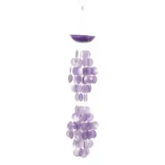 27" Capiz Coastal Windchime Purple