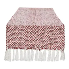 DII&reg; 108" Woven Fringed Table Runner Barn Red