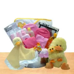 Deluxe Bath Time Baby New Baby Girl Basket