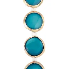 Teal & Gold Faceted Glass Coin Bead Mix by Bead Landing&trade;