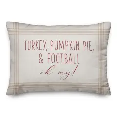 Turkey Pumpkin Pie And Football Throw Pillow