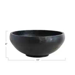 Hello Honey&reg; Black Carved Wood Bowl