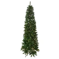 7.5ft. Pre-Lit Pvc Slim Artificial Christmas Tree