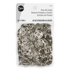 Dritz&reg; 5/8" Silver Sew-On Snaps, 48 Sets