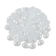 8mm White Plastic Flatback Pearl Teardrops, 300ct. by Bead Landing&trade;