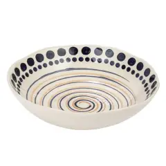Hello Honey&reg; 14.75" Round Hand-Painted Stoneware Serving Bowl with Design