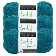 3 Pack Lion Brand&reg; Touch of Linen Yarn Peacock