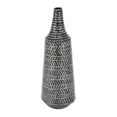 Black Shell Contemporary Vase, 28" x 10" x 10"