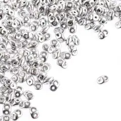 Superduo Two-Hole Czech Glass Beads Silver