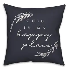18" x 18" Happy Place Versatile Throw Pillow Navy