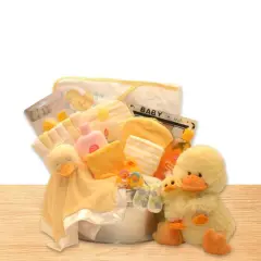 Deluxe Bath Time Baby New Baby Yellow Basket