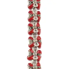 Red & Silver Bow Accented Beads, 10mm by Bead Landing&trade;