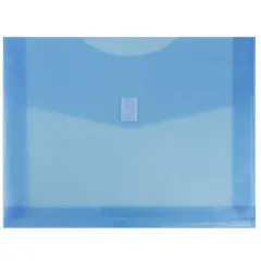 JAM Paper 9.75" x 13" Plastic Hook & Loop Closure Envelopes, 12ct. Blue