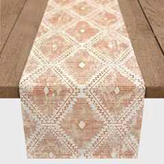 72" Orange Ikat Poly Twill Table Runner