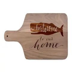 17" Whalecome To Our Home Walnut Wood Paddle Cutting Board