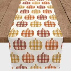 72" Plaid Pumpkins Poly Twill Table Runner