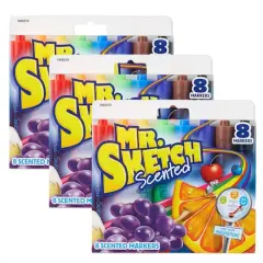 Mr. Sketch&reg; Chisel Tip Scented Markers, 3 Packs of 8