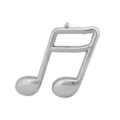Silver Shiny Musical Sixteenth Note Ornament