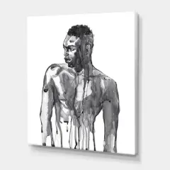 Designart - Handsome African Man Portrait On White I - Modern Canvas Wall Art Print