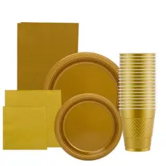 JAM Paper Party Tableware Assortment Pack Gold