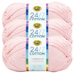 3 Pack Lion Brand&reg; 24/7 Cotton&reg; Yarn Pink Lemonade