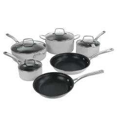 Martha Stewart 10 Piece Nonstick Hard Aluminum Cookware Set White