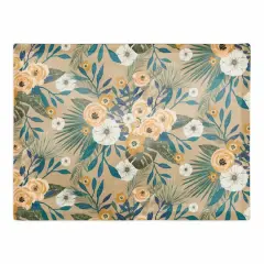 Tropical Floral Cotton Twill Placemat Beige