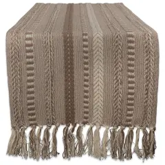 DII&reg; 72" Braided Stripe Table Runner Stone