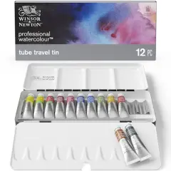 Winsor & Newton&trade; Professional Watercolour&trade; 12 Color Tube Travel Tin Set