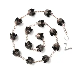 Glitzhome&reg; 8.5ft. Faux Copper Lotus Shaped Rain Chain