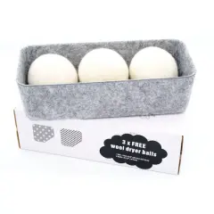 Welaxy Felt 3 Wool Dryer Balls with Gray Storage Tray
