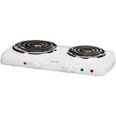 Brentwood White 1500W Double Electric Burner