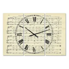 Designart Prayer Song Oversized Cottage 3 panel Wall Clock