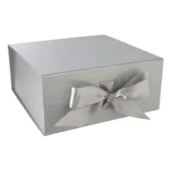 Large Silver Collapsible Ribbon Box by Celebrate It&reg;