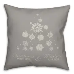 Snowflake Christmas Tree 18" x 18" Indoor/Outdoor Pillow