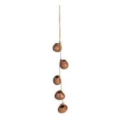 Hello Honey&reg; 21.5" Brown Stoneware Hanging Vases on Jute Rope with Reactive Glaze