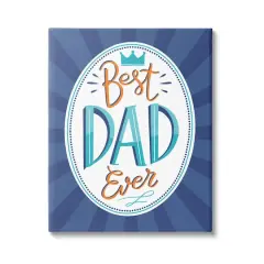 Stupell Industries Best Dad Ever Striped Phrase Canvas Wall Art