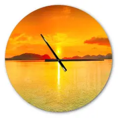 Designart Sunset Panorama Modern Wall Clock