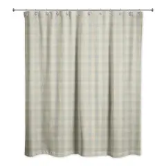 Plaid Shower Curtain Tan