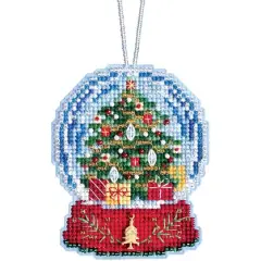 Mill Hill&reg; Christmas Tree Snow Globe Ornament Beaded Counted Cross Stitch Kit