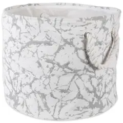 DII&reg; Large Round Marble White Polyester Bin