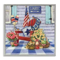 Stupell Industries Americana Porch View Framed Giclee Art Gray