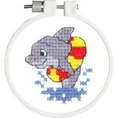 Janlynn&reg; Kid Stitch Dolphin Splash Stamped Cross Stitch Kit