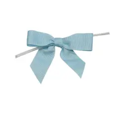 JAM Paper 2.5" Grosgrain Twist Tie Bows, 100ct. Light Blue