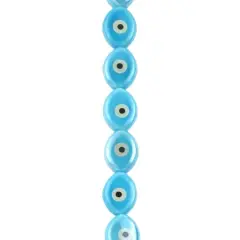Blue Ceramic Evil Eye Beads, 15.5mm by Bead Landing&trade;
