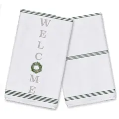 Welcome Wreath 16" x 25" Tea Towel - Set of 2